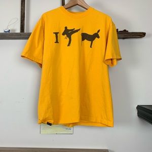 I kick ass shirt in yellow and black